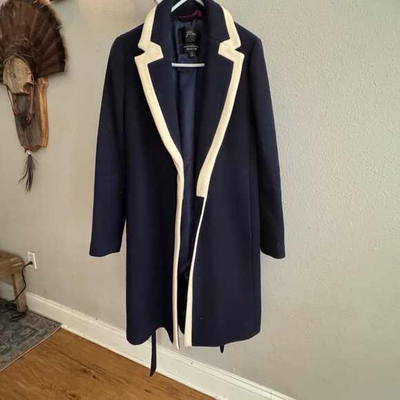 J. Crew, Size 6, navy and white wool coat as seen on Meghan Markle - Picture 3 of 4